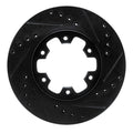R1 85-02 Nissan D21 Pickup 4WD (4 Cyl Excl HD) Front Right Drilled & Slotted Black Brake Rotor