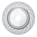 R1 19-25 Subaru ASCENT Rear Left Drilled & Slotted Silver Brake Rotor
