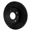 R1 02-06 Hyundai Sonata Front Left Drilled & Slotted Black Brake Rotor