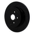 R1 18-25 Subaru WRX Rear Left Drilled & Slotted Black Brake Rotor