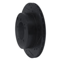 R1 92-96 Mitsubishi DIAMANTE Rear Right Drilled & Slotted Black Brake Rotor