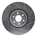 R1 Concepts Brake Rotor Drilled and Slotted Silver Fits Cadillac SRX