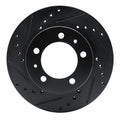 R1 87-88 Nissan Van Front Left Drilled & Slotted Black Brake Rotor