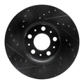 R1 99-09 Volvo S60 Front Right Drilled & Slotted Black Brake Rotor