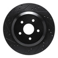 R1 04-07 Ford Freestar Rear Left Drilled & Slotted Black Brake Rotor