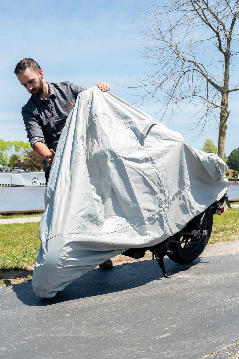 Dowco WeatherAll Plus Motorcycle Cover Gray - Medium