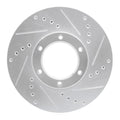 R1 Concepts Brake Rotor Drilled and Slotted Silver Fits Toyota Pickup