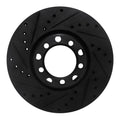 R1 82-85 Mercedes-Benz 380SEC Front Left Drilled & Slotted Black Brake Rotor