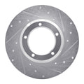 R1 74-99 Land Rover Defender 110 Front Right Drilled & Slotted Silver Brake Rotor