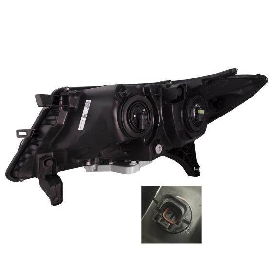 LH HEADLAMP ASSY COMPOSITE HALOGEN; BLACK BEZEL; CHROME TRIM NISSAN PATHFINDER 20132016