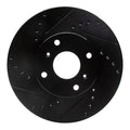 R1 98-99 Acura CL Front Left Drilled & Slotted Black Brake Rotor