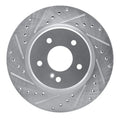 R1 98-09 Chrysler Crossfire Rear Left Drilled & Slotted Silver Brake Rotor