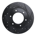 R1 79-80 Toyota Pickup Front Right Drilled & Slotted Black Brake Rotor