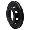 R1 71-91 Chevrolet C30 Pickup Front Left Drilled & Slotted Black Brake Rotor
