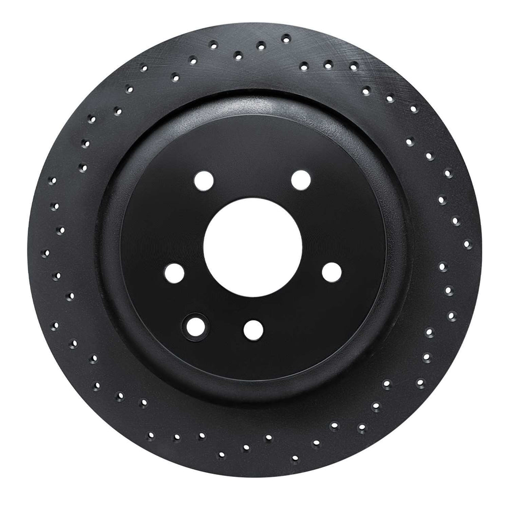 R1 07-15 Infiniti G35 Rear Left Drilled Black Brake Rotor