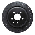 R1 07-15 Infiniti G35 Rear Left Drilled Black Brake Rotor