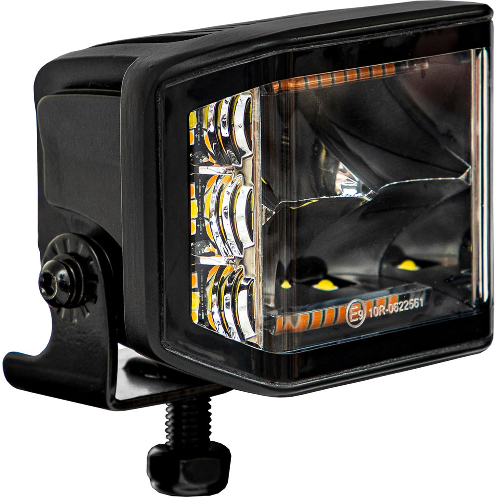 4 INCH WIDE ANGLE EDGELESS LED WORK LIGHT WITH STROBESQUARE LENS