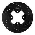 R1 84-85 Nissan 300ZX Front Right Drilled & Slotted Black Brake Rotor