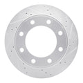 R1 99-05 Ford F-250 2WD (Super Duty) Rear Right Drilled & Slotted Silver Brake Rotor