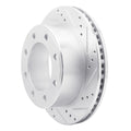 R1 99-05 Ford F-250 2WD (Super Duty) Rear Right Drilled & Slotted Silver Brake Rotor