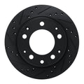 R1 69-83 Porsche 911 Rear Left Drilled & Slotted Black Brake Rotor