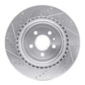 R1 Concepts Brake Rotor Drilled and Slotted Silver Fits Cadillac CTS