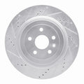 R1 09-24 Cadillac CTS Rear Left Drilled & Slotted Silver Brake Rotor