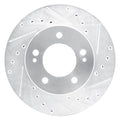 DFC 83-89 Chrysler Conquest Front Right Drilled & Slotted Silver Brake Rotor