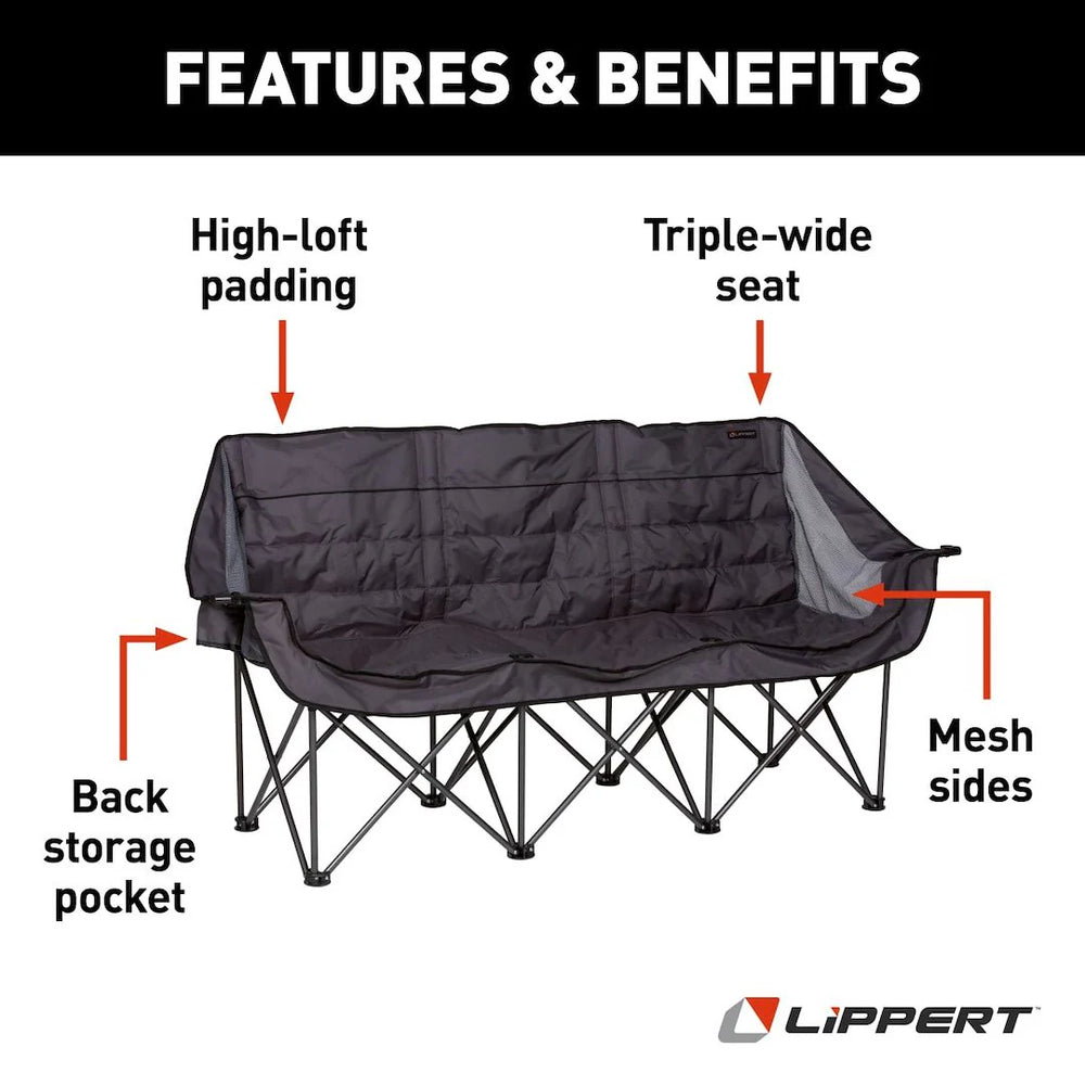 LIPPERT CAMPFIRE FOLDING SOFA, DARK