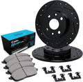 R1 E- Line Series Brake Rotor - D/S - Black w/ Ceramic Pads Hdw Fits Acura Integra