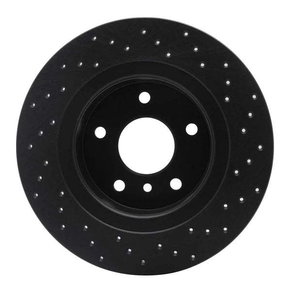 R1 94-04 Land Rover Discovery Rear Left Drilled Black Brake Rotor