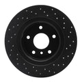 R1 94-04 Land Rover Discovery Rear Left Drilled Black Brake Rotor