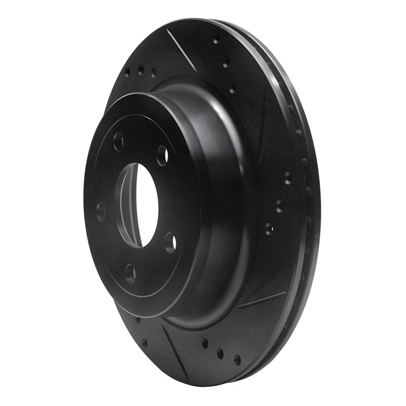 R1 08-10 Chevrolet Cobalt Rear Right Drilled & Slotted Black Brake Rotor