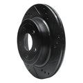 R1 08-10 Chevrolet Cobalt Rear Right Drilled & Slotted Black Brake Rotor