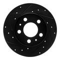 R1 67-72 Volvo 142 Front Left Drilled & Slotted Black Brake Rotor