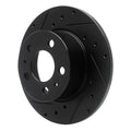 R1 67-72 Volvo 142 Front Left Drilled & Slotted Black Brake Rotor