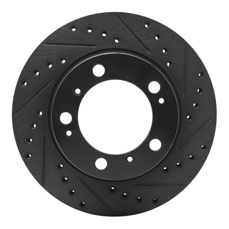 R1 97-04 Porsche Boxster Rear Right Drilled & Slotted Black Brake Rotor