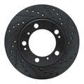 R1 97-04 Porsche Boxster Rear Right Drilled & Slotted Black Brake Rotor