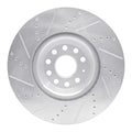 R1 2012-2025 Audi TTS Quattro Front Right Drilled & Slotted Silver Brake Rotor