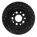 R1 17-25 Acura RDX Rear Right Drilled & Slotted Black Brake Rotor