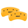 Rear Set Of 2 Caliper Covers MGP Yellow Finish Black Characters 2018-2019 Chevrolet Tahoe MGP Caliper Covers