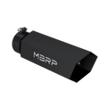 MBRP Universal Hex Tip 4in Inlet 16in Length w/ Logo - Black Coated