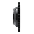 R1 03-18 Audi Q7 Rear Left Drilled & Slotted Black Brake Rotor