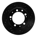 R1 77-88 Porsche 924 Rear Right Drilled & Slotted Black Brake Rotor