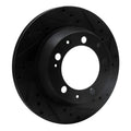 R1 77-88 Porsche 924 Rear Right Drilled & Slotted Black Brake Rotor