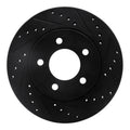 R1 93-97 Chrysler Intrepid Front Right Drilled & Slotted Black Brake Rotor