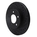 R1 93-97 Chrysler Intrepid Front Right Drilled & Slotted Black Brake Rotor