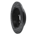 R1 97-07 Chrysler Town & Country Rear Right Drilled & Slotted Black Brake Rotor