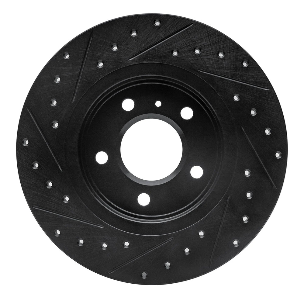 R1 05-05 Buick Terraza Rear Right Drilled & Slotted Black Brake Rotor