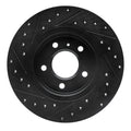 R1 05-05 Buick Terraza Rear Right Drilled & Slotted Black Brake Rotor